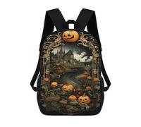 sinyumoney Mochilas Infantiles De 17 Pulgadas Halloween Castle Scene Mochila Escolar Impresa En 3D Para Niños Mochilas De Viaje De Moda Para Niños Y Estudiantes