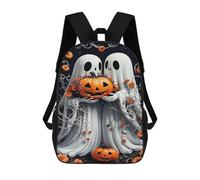 sinyumoney Mochilas Infantiles De 17 Pulgadas Halloween Ghosts with Pumpkins Mochila Escolar Impresa En 3D Para Niños Mochilas De Viaje De Moda Para Niños Y Estudiantes