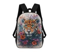 sinyumoney Mochilas Infantiles De 17 Pulgadas Jaguar in Flowers Mochila Escolar Impresa En 3D Para Niños Mochilas De Viaje De Moda Para Niños Y Estudiantes