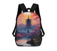 sinyumoney Mochilas Infantiles De 17 Pulgadas Japanese Pagoda Sunset Landscape-5 Mochila Escolar Impresa En 3D Para Niños Mochilas De Viaje De Moda Para Niños Y Estudiantes