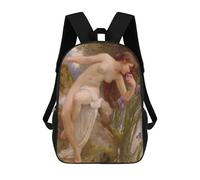 sinyumoney Mochilas Infantiles De 17 Pulgadas Lady with Flower Mochila Escolar Impresa En 3D Para Niños Mochilas De Viaje De Moda Para Niños Y Estudiantes