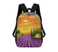 sinyumoney Mochilas Infantiles De 17 Pulgadas Lavender Field at Sunset Mochila Escolar Impresa En 3D Para Niños Mochilas De Viaje De Moda Para Niños Y Estudiantes