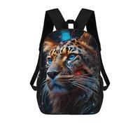sinyumoney Mochilas Infantiles De 17 Pulgadas Leopard with Blue Eyes -5 Mochila Escolar Impresa En 3D Para Niños Mochilas De Viaje De Moda Para Niños Y Estudiantes