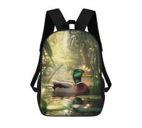 sinyumoney Mochilas Infantiles De 17 Pulgadas Mallard Duck in Pond Mochila Escolar Impresa En 3D Para Niños Mochilas De Viaje De Moda Para Niños Y Estudiantes