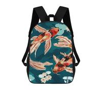sinyumoney Mochilas Infantiles De 17 Pulgadas Metallic Koi VII Mochila Escolar Impresa En 3D Para Niños Mochilas De Viaje De Moda Para Niños Y Estudiantes