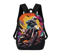 sinyumoney Mochilas Infantiles De 17 Pulgadas Motocross Thrill Rider in Action Mochila Escolar Impresa En 3D Para Niños Mochilas De Viaje De Moda Para Niños Y Estudiantes