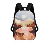 sinyumoney Mochilas Infantiles De 17 Pulgadas Mountain Forest Lake Mochila Escolar Impresa En 3D Para Niños Mochilas De Viaje De Moda Para Niños Y Estudiantes