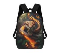 sinyumoney Mochilas Infantiles De 17 Pulgadas Portrait Angry Snake Mochila Escolar Impresa En 3D Para Niños Mochilas De Viaje De Moda Para Niños Y Estudiantes