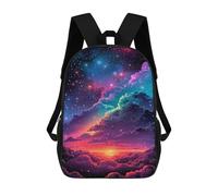 sinyumoney Mochilas Infantiles De 17 Pulgadas Rainbow Clouds in Starry Sky Mochila Escolar Impresa En 3D Para Niños Mochilas De Viaje De Moda Para Niños Y Estudiantes