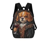 sinyumoney Mochilas Infantiles De 17 Pulgadas Regal Dog in Formal Attire Mochila Escolar Impresa En 3D Para Niños Mochilas De Viaje De Moda Para Niños Y Estudiantes