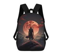 sinyumoney Mochilas Infantiles De 17 Pulgadas Samurai Moonlit Journey Mochila Escolar Impresa En 3D Para Niños Mochilas De Viaje De Moda Para Niños Y Estudiantes