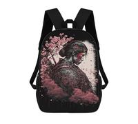 sinyumoney Mochilas Infantiles De 17 Pulgadas Samurai Warrior with Cherry Blossoms-1 Mochila Escolar Impresa En 3D Para Niños Mochilas De Viaje De Moda Para Niños Y Estudiantes