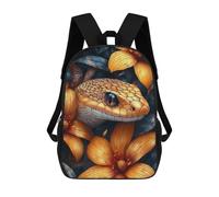 sinyumoney Mochilas Infantiles De 17 Pulgadas Snake in Flowers Mochila Escolar Impresa En 3D Para Niños Mochilas De Viaje De Moda Para Niños Y Estudiantes