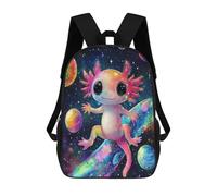 sinyumoney Mochilas Infantiles De 17 Pulgadas Space Axolotl Adventure Mochila Escolar Impresa En 3D Para Niños Mochilas De Viaje De Moda Para Niños Y Estudiantes