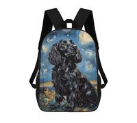 sinyumoney Mochilas Infantiles De 17 Pulgadas Starry Night Cocker Spaniel Mochila Escolar Impresa En 3D Para Niños Mochilas De Viaje De Moda Para Niños Y Estudiantes