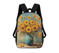 sinyumoney Mochilas Infantiles De 17 Pulgadas Sunflower Bouquet in Blue Vase-1 Mochila Escolar Impresa En 3D Para Niños Mochilas De Viaje De Moda Para Niños Y Estudiantes