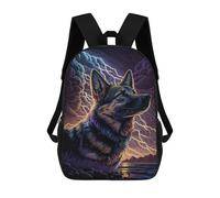 sinyumoney Mochilas Infantiles De 17 Pulgadas Thundering Night Wolf Mochila Escolar Impresa En 3D Para Niños Mochilas De Viaje De Moda Para Niños Y Estudiantes