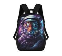sinyumoney Mochilas Infantiles De 17 Pulgadas Tiger Astronaut in Space Mochila Escolar Impresa En 3D Para Niños Mochilas De Viaje De Moda Para Niños Y Estudiantes