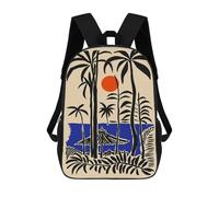 sinyumoney Mochilas Infantiles De 17 Pulgadas Tropical Beach Scene Illustration Mochila Escolar Impresa En 3D Para Niños Mochilas De Viaje De Moda Para Niños Y Estudiantes