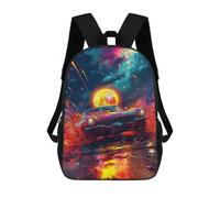 sinyumoney Mochilas Infantiles De 17 Pulgadas Vibrant Retro Car Artwork Mochila Escolar Impresa En 3D Para Niños Mochilas De Viaje De Moda Para Niños Y Estudiantes