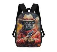 sinyumoney Mochilas Infantiles De 17 Pulgadas Western Dog Sheriff Art Print Mochila Escolar Impresa En 3D Para Niños Mochilas De Viaje De Moda Para Niños Y Estudiantes