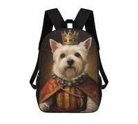 sinyumoney Mochilas Infantiles De 17 Pulgadas Westie The King Mochila Escolar Impresa En 3D Para Niños Mochilas De Viaje De Moda Para Niños Y Estudiantes