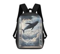 sinyumoney Mochilas Infantiles De 17 Pulgadas Whale in The Sky-8 Mochila Escolar Impresa En 3D Para Niños Mochilas De Viaje De Moda Para Niños Y Estudiantes