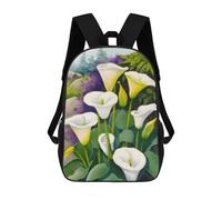 sinyumoney Mochilas Infantiles De 17 Pulgadas White Calla Lily Flowers Mochila Escolar Impresa En 3D Para Niños Mochilas De Viaje De Moda Para Niños Y Estudiantes
