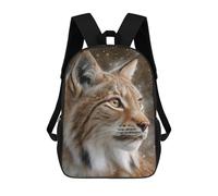 sinyumoney Mochilas Infantiles De 17 Pulgadas Wild Cat in Snowy Landscape Mochila Escolar Impresa En 3D Para Niños Mochilas De Viaje De Moda Para Niños Y Estudiantes