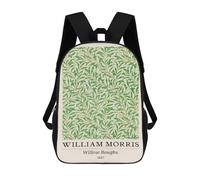 sinyumoney Mochilas Infantiles De 17 Pulgadas William Morris Green Foliage Mochila Escolar Impresa En 3D Para Niños Mochilas De Viaje De Moda Para Niños Y Estudiantes