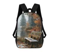 sinyumoney Mochilas Infantiles De 17 Pulgadas Winter Serenity by The Lake Mochila Escolar Impresa En 3D Para Niños Mochilas De Viaje De Moda Para Niños Y Estudiantes