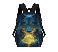 sinyumoney Mochilas Infantiles De 17 Pulgadas Wolf Holding Moon Poster Mochila Escolar Impresa En 3D Para Niños Mochilas De Viaje De Moda Para Niños Y Estudiantes
