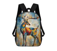 sinyumoney Mochilas Infantiles Impresas En 3D 17inch Abstract Deer - Surreal Festive Decorative Animal Art Bolsas Para Libros Para Niños Y Niñas Mochila Escolar Con Bolsillos Grandes Para Niños