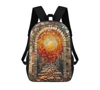 sinyumoney Mochilas Infantiles Impresas En 3D 17inch Archway to The Sun Mosaic Bolsas Para Libros Para Niños Y Niñas Mochila Escolar Con Bolsillos Grandes Para Niños