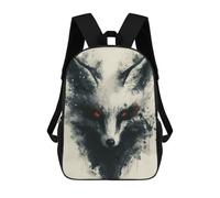 sinyumoney Mochilas Infantiles Impresas En 3D 17inch Black Kitsune Fox Painting Bolsas Para Libros Para Niños Y Niñas Mochila Escolar Con Bolsillos Grandes Para Niños