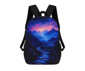 sinyumoney Mochilas Infantiles Impresas En 3D 17inch Blue Misty Mountains Bolsas Para Libros Para Niños Y Niñas Mochila Escolar Con Bolsillos Grandes Para Niños