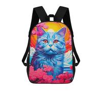 sinyumoney Mochilas Infantiles Impresas En 3D 17inch Cat Cherry Blossoms Bolsas Para Libros Para Niños Y Niñas Mochila Escolar Con Bolsillos Grandes Para Niños