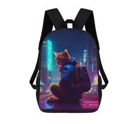 sinyumoney Mochilas Infantiles Impresas En 3D 17inch Cat Jacket Backpack City Bolsas Para Libros Para Niños Y Niñas Mochila Escolar Con Bolsillos Grandes Para Niños