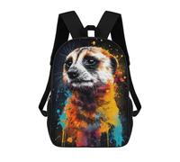 sinyumoney Mochilas Infantiles Impresas En 3D 17inch Colorful Meerkat Bolsas Para Libros Para Niños Y Niñas Mochila Escolar Con Bolsillos Grandes Para Niños