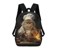 sinyumoney Mochilas Infantiles Impresas En 3D 17inch Cooking Cat Bolsas Para Libros Para Niños Y Niñas Mochila Escolar Con Bolsillos Grandes Para Niños