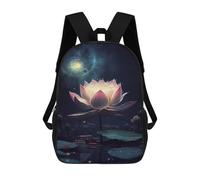 sinyumoney Mochilas Infantiles Impresas En 3D 17inch Cosmic Lotus Flower Pond Bolsas Para Libros Para Niños Y Niñas Mochila Escolar Con Bolsillos Grandes Para Niños