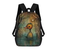 sinyumoney Mochilas Infantiles Impresas En 3D 17inch Creepy Duck in The Woods Bolsas Para Libros Para Niños Y Niñas Mochila Escolar Con Bolsillos Grandes Para Niños