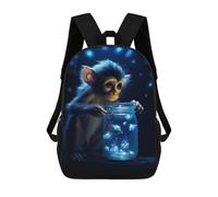 sinyumoney Mochilas Infantiles Impresas En 3D 17inch Cute Monkey Luminous Glow Bolsas Para Libros Para Niños Y Niñas Mochila Escolar Con Bolsillos Grandes Para Niños