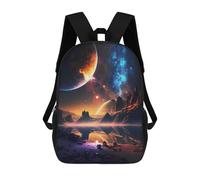 sinyumoney Mochilas Infantiles Impresas En 3D 17inch Dawn On Cosmos Planet Bolsas Para Libros Para Niños Y Niñas Mochila Escolar Con Bolsillos Grandes Para Niños