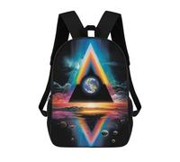 sinyumoney Mochilas Infantiles Impresas En 3D 17inch Earth Rainbow Prism Bolsas Para Libros Para Niños Y Niñas Mochila Escolar Con Bolsillos Grandes Para Niños