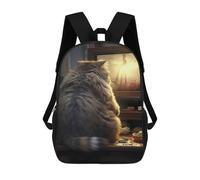 sinyumoney Mochilas Infantiles Impresas En 3D 17inch Fat Cat Watching Tv Bolsas Para Libros Para Niños Y Niñas Mochila Escolar Con Bolsillos Grandes Para Niños