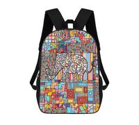 sinyumoney Mochilas Infantiles Impresas En 3D 17inch Geometric Abstract Mosaic Cubism Elephant Art Bolsas Para Libros Para Niños Y Niñas Mochila Escolar Con Bolsillos Grandes Para Niños