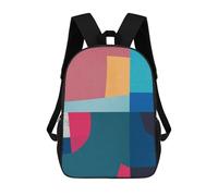sinyumoney Mochilas Infantiles Impresas En 3D 17inch Geometric Collage 3 Bolsas Para Libros Para Niños Y Niñas Mochila Escolar Con Bolsillos Grandes Para Niños