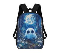 sinyumoney Mochilas Infantiles Impresas En 3D 17inch Ghost in The Moonlight Forest Bolsas Para Libros Para Niños Y Niñas Mochila Escolar Con Bolsillos Grandes Para Niños