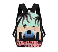 sinyumoney Mochilas Infantiles Impresas En 3D 17inch Grand Prix De Tunisie 26 Mai 1933 Bolsas Para Libros Para Niños Y Niñas Mochila Escolar Con Bolsillos Grandes Para Niños
